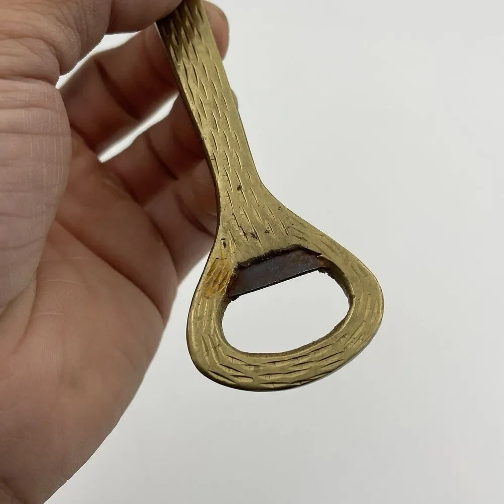 Vintage Etched Brass Hammer Ice Chipper Bottle Opener Sarna Brass Made In India